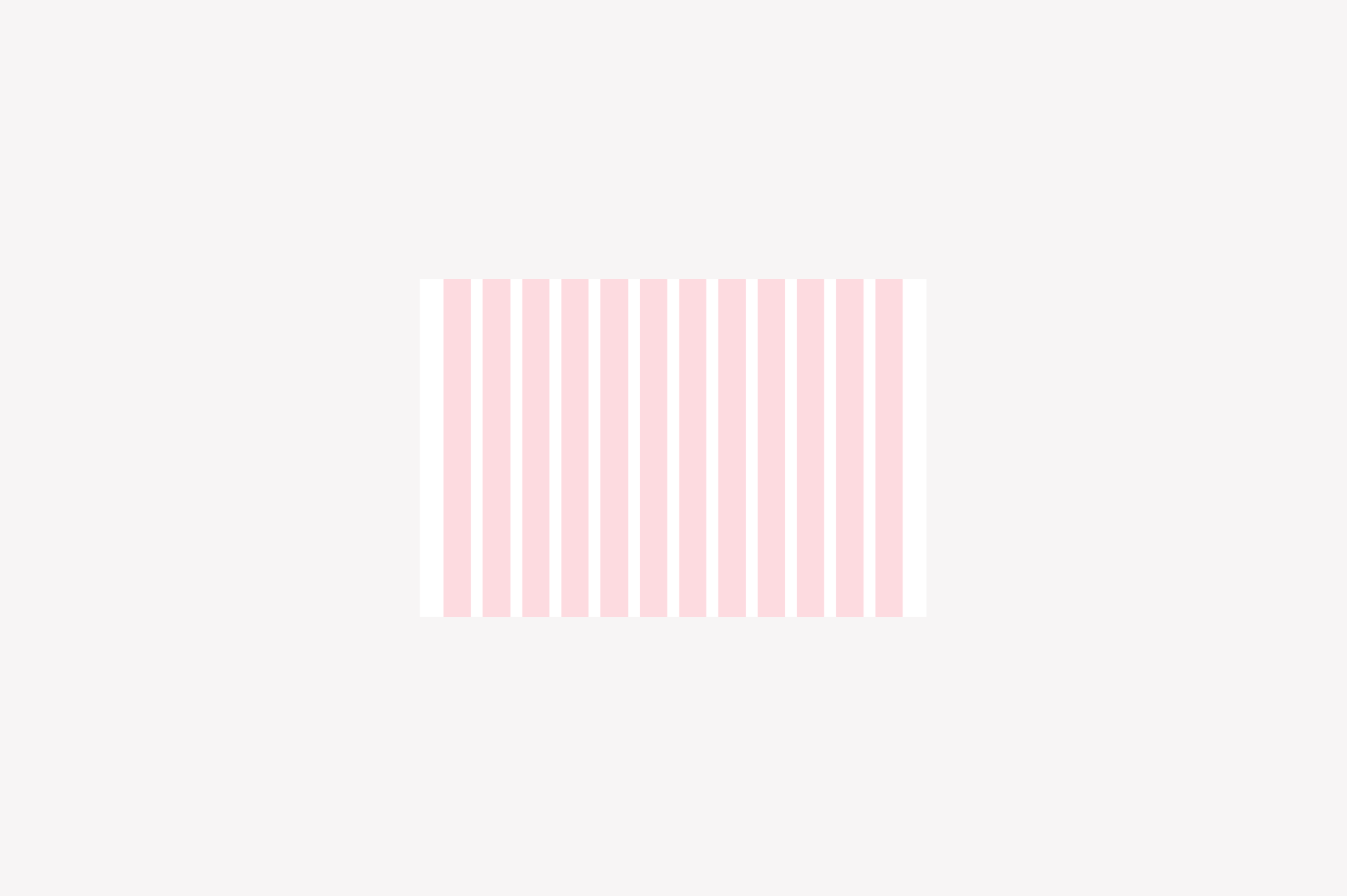 A light gray rectangle with light pink columns equally dividing the image to illustrate a grid system