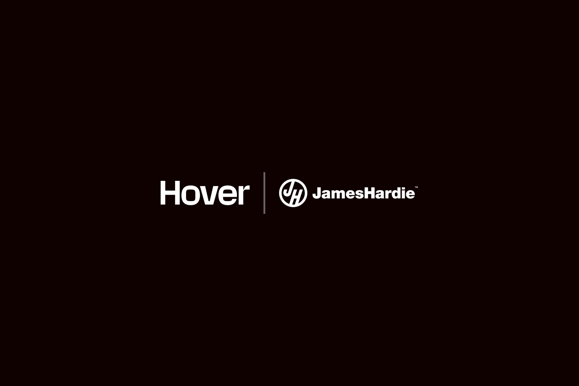 Example of lockup with Hover and James Hardie logos in white on black background